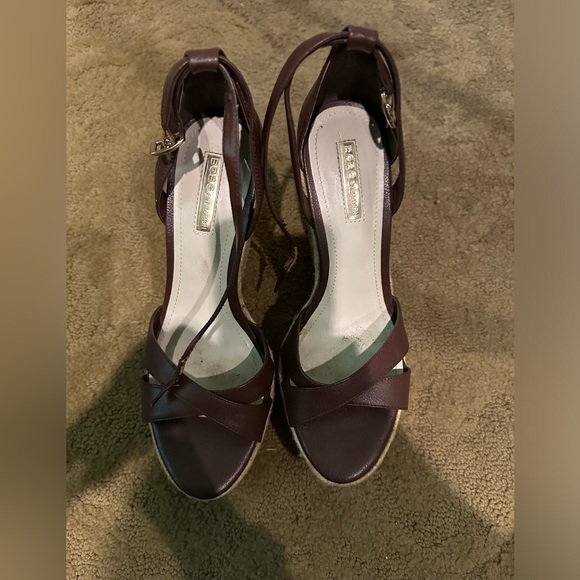 BCBG Ankle Strap Espadrille Wedge Sandals. Brown size 9 - Picture 2 of 8